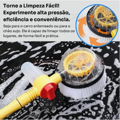 Escova De Limpeza De Carro Rotação Automática Multiuso Amarelo