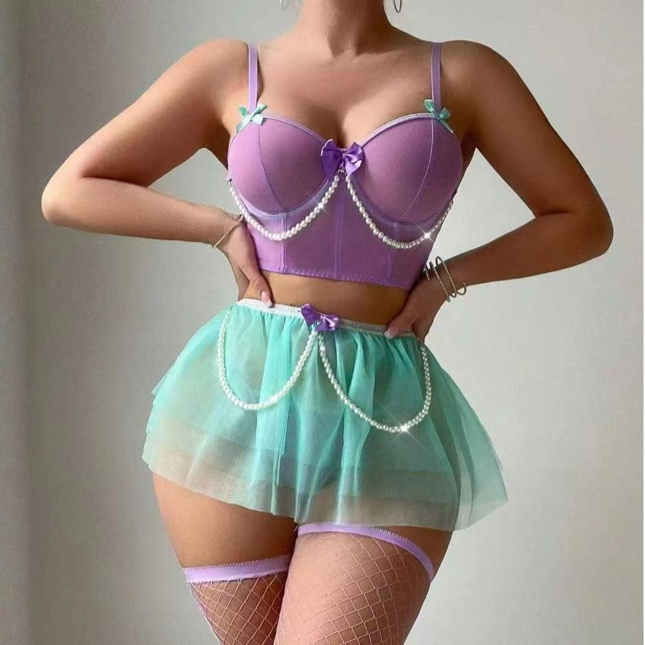 Conjunto de Lingerie Feminina – Fantasia de Cosplay / Role-play: Princesa Pequena Sereia