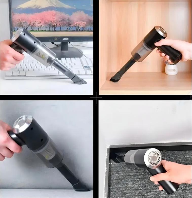 Mini Aspirador de Pó Automotivo Portátil 120W Soprador Refil Filtros Recarregável 3 em 1 USB Premium Vácuo Limpeza Carro Multifuncional Casa