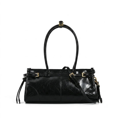 Bolsa preta estilosa bolsa de couro feminina estilosa de couro preto