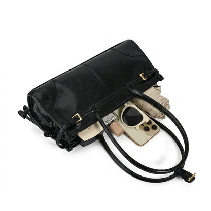 Bolsa preta estilosa bolsa de couro feminina estilosa de couro preto