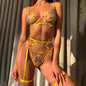 Conjunto de Lingerie Feminina com Aro e Push-Up em Tule Bordado Floral