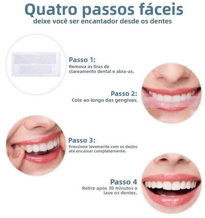 Fitas Clareadoras 9d Advanced Teeth 7 Envelopes 14 Pares Sorriso Branco Perfeito Topo