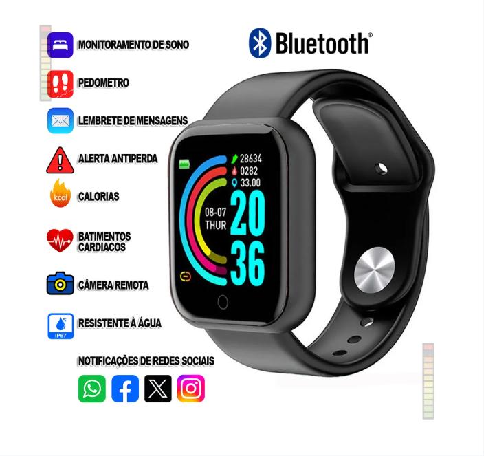 Relógio Digital Smartwatch D20 Android Ios Bluetooth