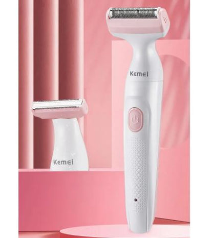 Depilador Feminino Kemei KM-113 Rosa Recarregável Áreas Axilas e Virilha