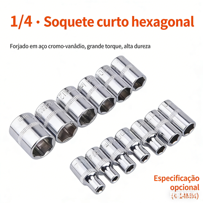 Kit Chaves Jogo Catraca Reversível Soquetes 46 Peças Maleta
