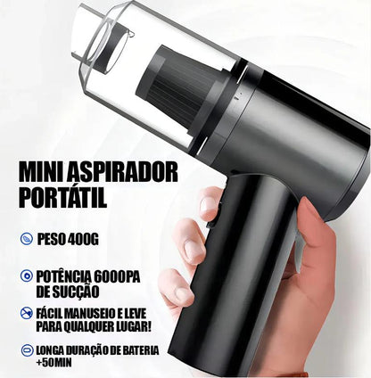 Mini Aspirador de Pó Automotivo Portátil 120W Soprador Refil Filtros Recarregável 3 em 1 USB Premium Vácuo Limpeza Carro Multifuncional Casa
