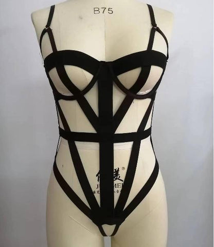 Bralette de Moda Feminina com Tiras e Sem Bojo – Lingerie de Peça Única