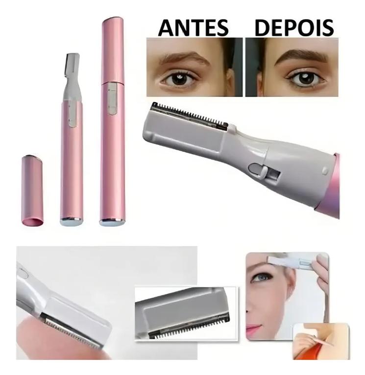 Depilador Elétrico Facial e Íntimo SkySuper Para Sobrancelha e Buço Rosa