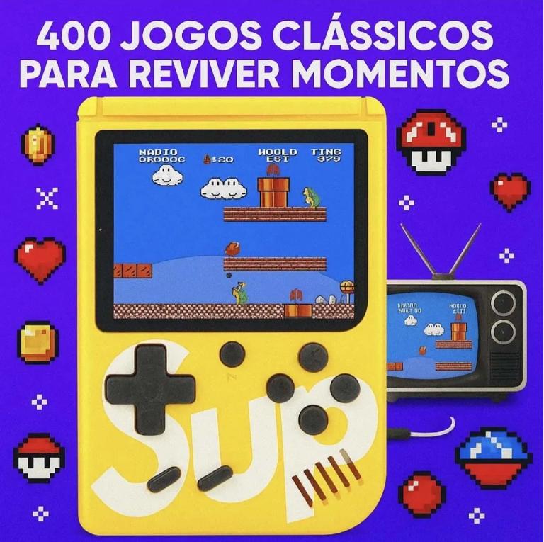 Transcoder Mini Game 400 Jogos Retrô Portátil