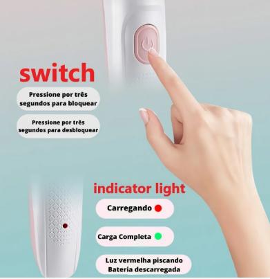 Depilador Feminino Kemei KM-113 Rosa Recarregável Áreas Axilas e Virilha