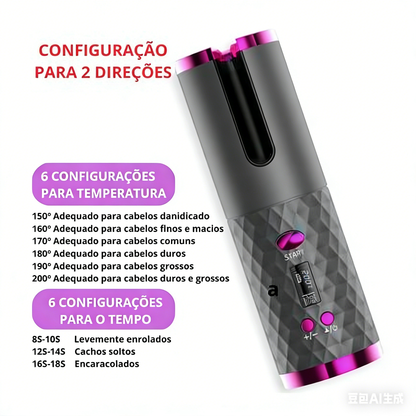 Cacheador Modelador Para Cabelo Cachos S/fio Recarregável 110,220