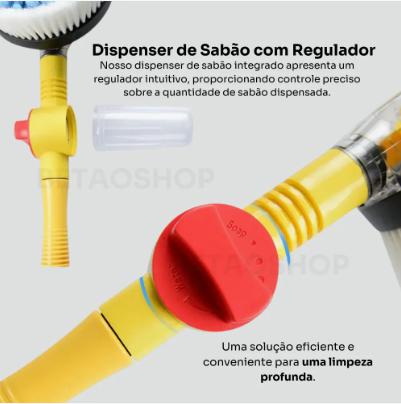 Escova De Limpeza De Carro Rotação Automática Multiuso Amarelo