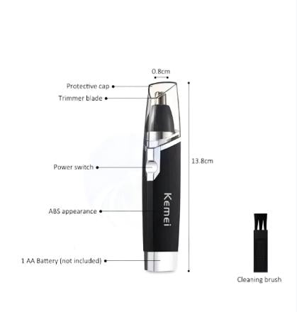 Aparador de Pelos Kemei KM-6512 Nariz Ouvido Inoxidável Sem Fio