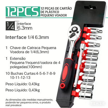 Kit Chaves Jogo Catraca Reversível Soquetes 46 Peças Maleta