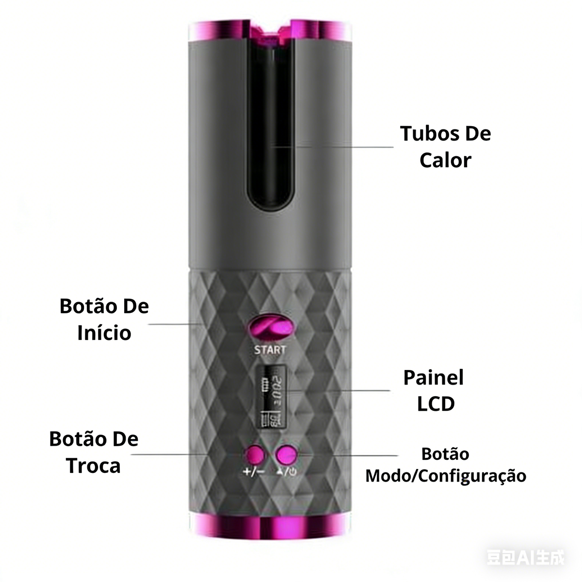 Cacheador Modelador Para Cabelo Cachos S/fio Recarregável 110,220