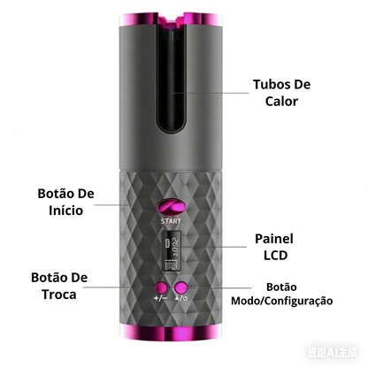 Cacheador Modelador Para Cabelo Cachos S/fio Recarregável 110,220